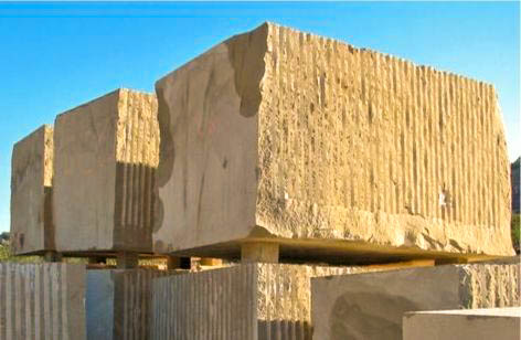 Beige sandstone block