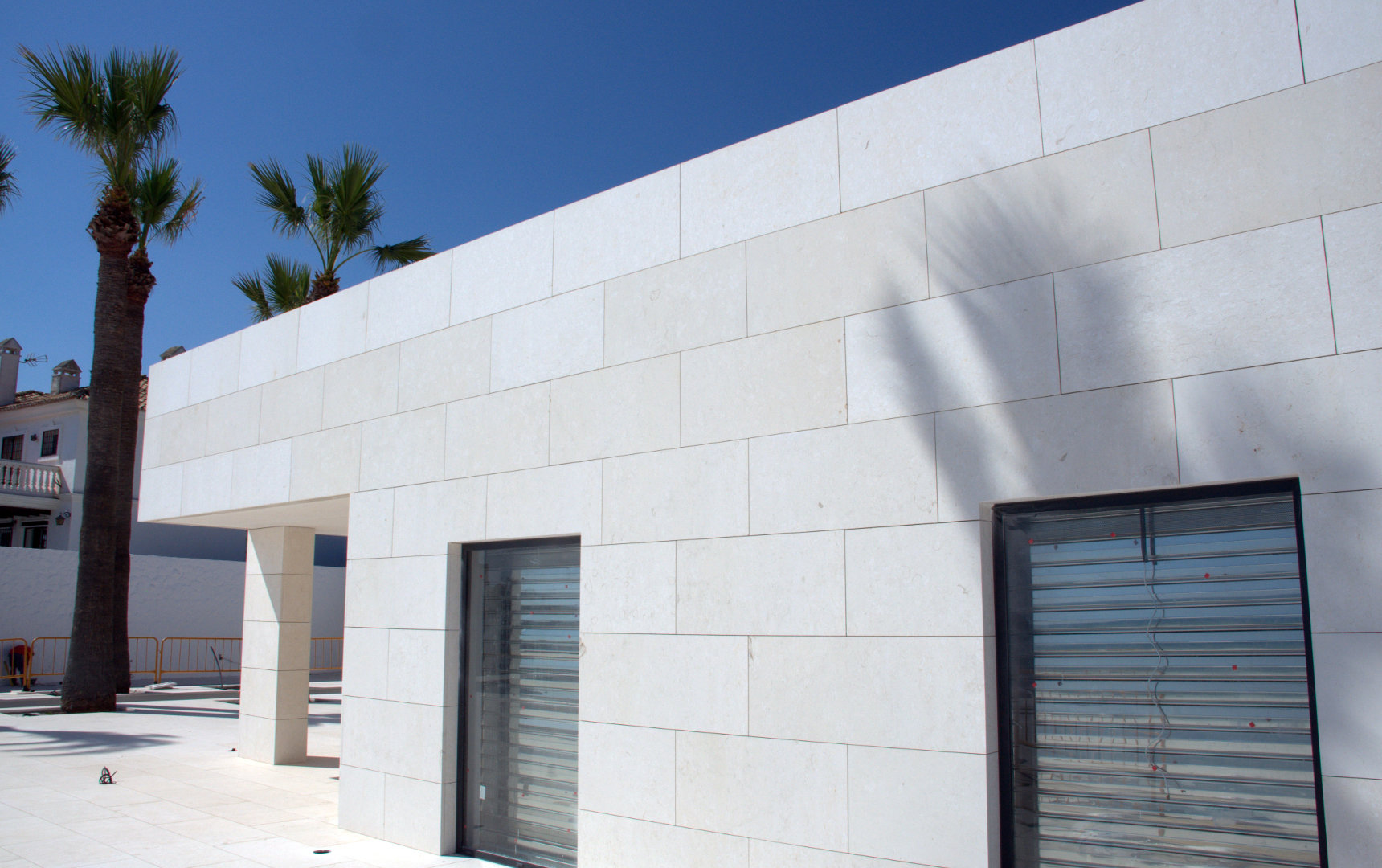 White balearic limestone wall